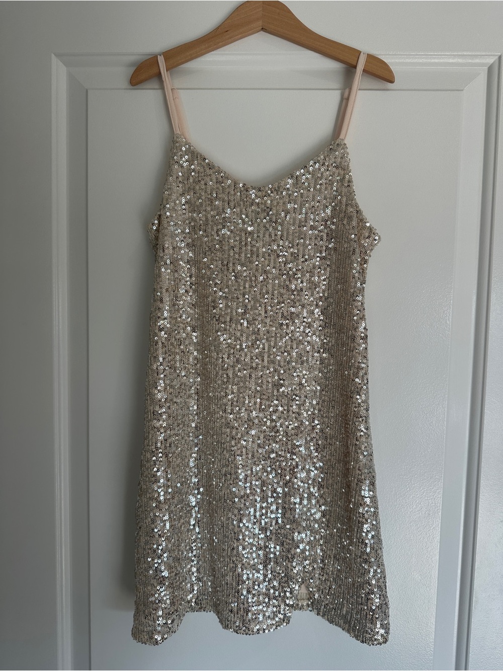 Sequin Slip Dress in Champagne